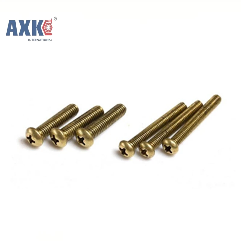 50Pcs ISO7045 DIN7985 GB818 M2 M3 Copper Screws Phillips Machine Pan