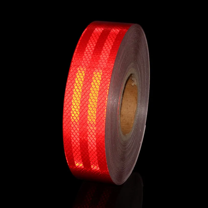 

2"x 40" 1M White Red Micro-Prisms Reflective Tape Sticker Roll Stripe For Car Tail Body Contour Trailer Sticker Waterproof Tape