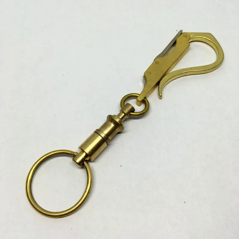 

Multifunction Outdoor Tools EDC Quick-Release Solid Brass Keychain Key Ring Brass Hook / Brass Clip