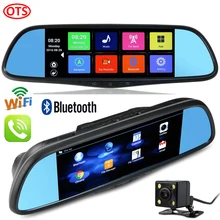 7 дюймов Android GPS Навигации DVR Video Recorder Full HD 1080 P Bluetooth Телефонный Звонок WiFi Двойная Камера Заднего вида Зеркало 16 Г DVR