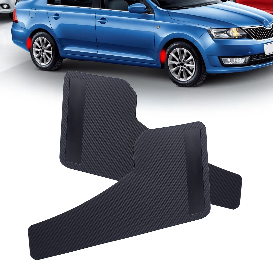 

DWCX Universal 2pcs Front Rear SUV Car Mudflaps Wheel Moulding Fender Mudguard ABS Carbon Fiber Style Accessories