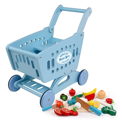 Детская корзина для покупок, игрушка для девочек, игрушечная игрушка для кухни, игрушечная тележка для супермаркета, Детский набор для резки фруктов и овощей - Цвет: 03