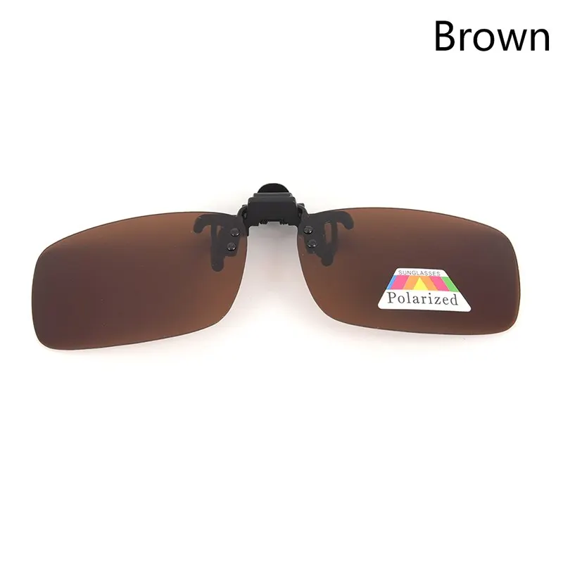Одна деталь для мужчин и женщин вождения солнцезащитные очки Поляризованные клип для близорукости короткий прицел - Цвет: brown
