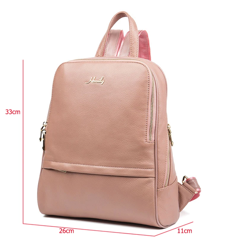 

DANJUE Genuine Leather WoMen backpack School Bags For Girls Fashion Preppy Style School backpack For Teenager FeMen