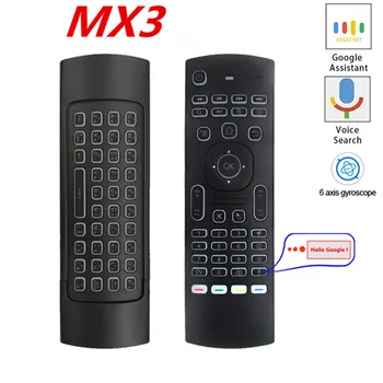 

MX3 Air Mouse 2.4G Wireless Keyboard Voice Remote Control Backlit IR Learning Optional for Android TV Box T9 H96 Max X96 mini