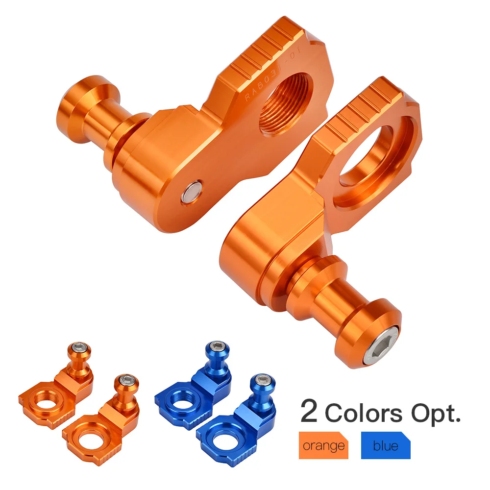 

NICECNC Racing Rear Axle Blocks Spindle Sliders Adjusters Crash Pads For KTM 990 950 690 Super Duke ENDURO Moto Adventure Etc