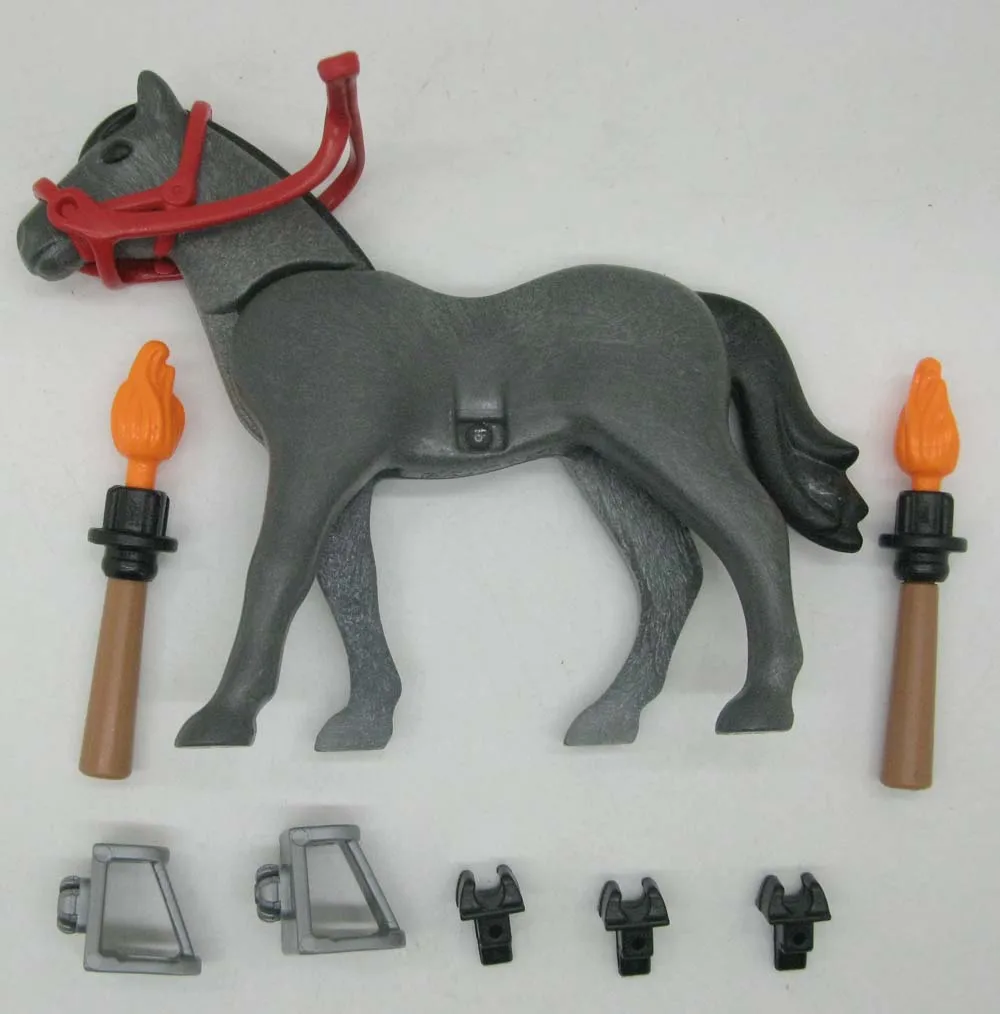 Экшн фигурки Playmobil Geobra пират и Серая Лошадь коллекционная игрушка A74C 4 шт.|Игровые