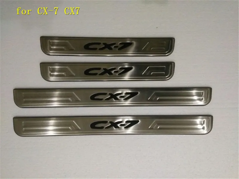 

high quality Stainless Steel Side Door Sill Cover/Scuff Plate Trim 4Pcs/Set for Mazda CX-7 CX7 2008-2017 Car styling