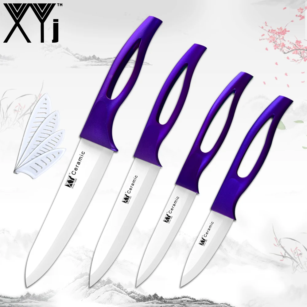

XYj Ceramic Knives Zirconium Oxide Ceramic Kitchen Knife Sets Meat Cleaver Fruit Utility Slicing Chef Knives Hollow Handle