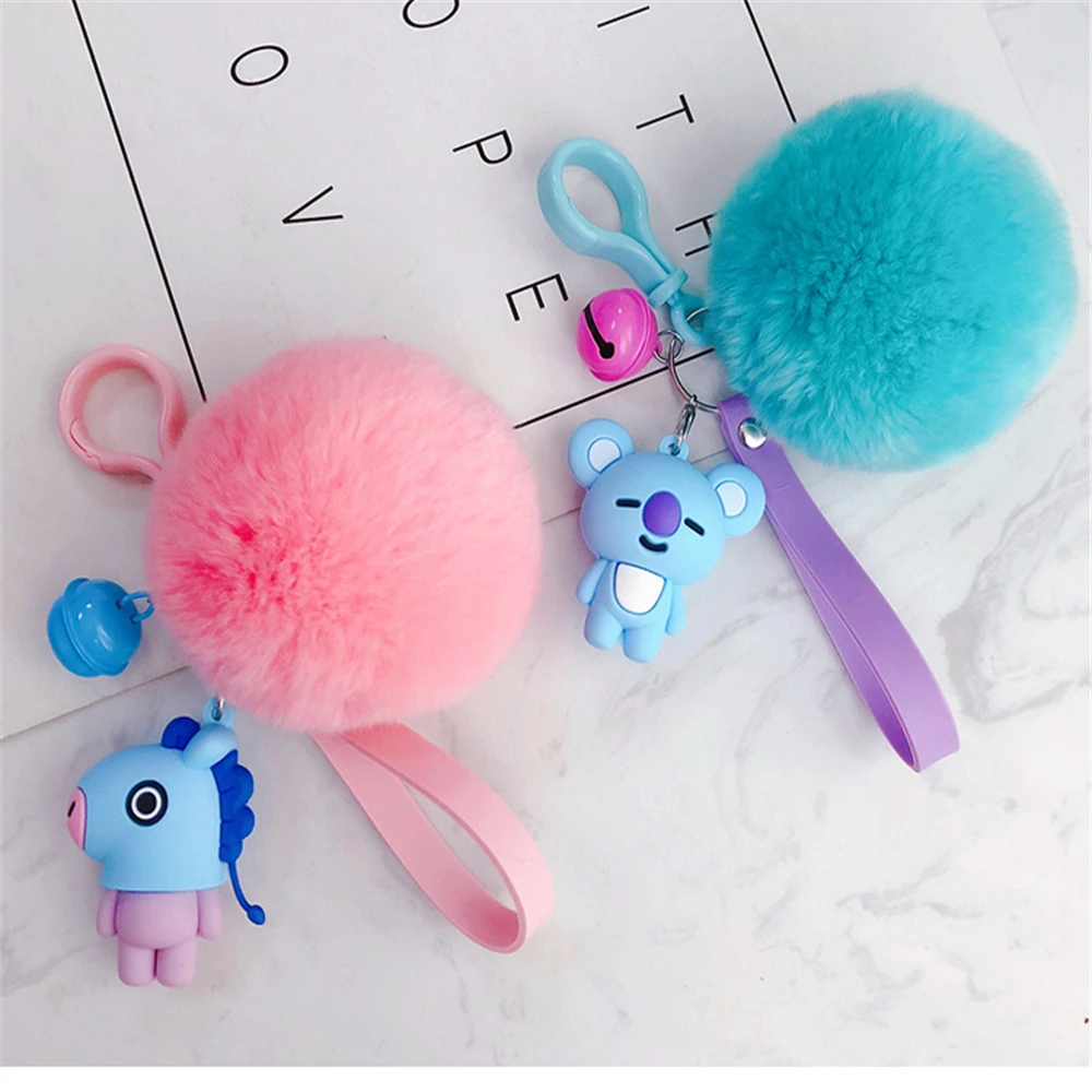 

1PC Fashion Silicone Fur Ball TATA BTS COOKY BT21 Kpop Stuffed Animals Plush Toy Kids Toy Gift