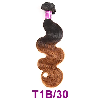 Soft Feel Hair T1B/27 Ombre Brazilian Body Wave 1/3/4 Bundles Deals Blonde Ombre Human Hair Extensions Remy Hair Weave Bundles - Цвет: T1B/30