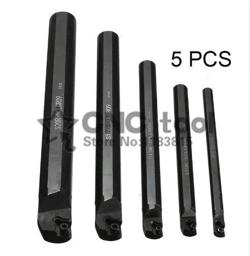 

Hot Sale 5Pcs/Lot 7 10 12 16 20mm SCLCR Lathe Turning Holder Boring Bar Insert For Semi-finishing S7/S10/S12/S16S20-SCLCR09