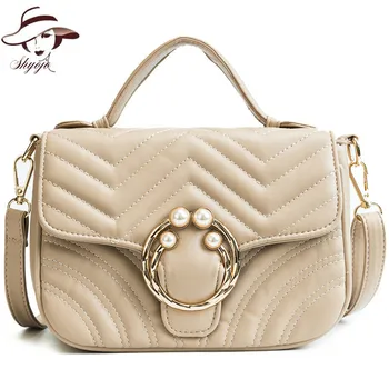 

Casual Women Shoulder Bag Solid Color Messenger Handbag Girls Party Mini Small Clutch Purse Pearl Female Chain Crossbody Tote