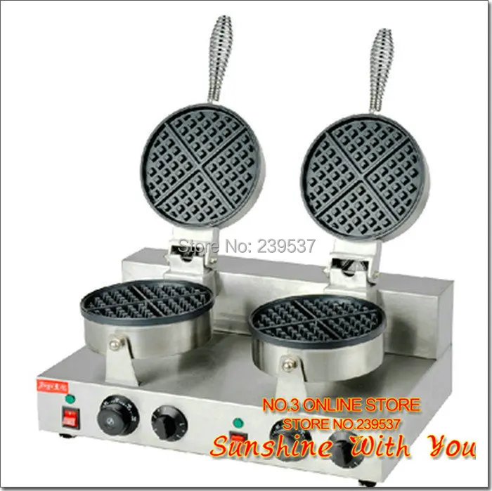 free ship double pan waffle making machine 220V commercial stainless