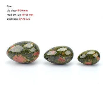 

Yoni Egg Massager Natural Unakite Stone Drilled Jade Eggs Carved Ben Wa Ball for Women Kegel Exercise Vaginal Muscle Tighten