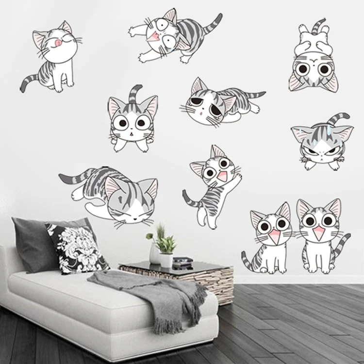 DIY Сыр Cat животных c Книги по искусству Ун Наклейки для детской комнаты наклейки