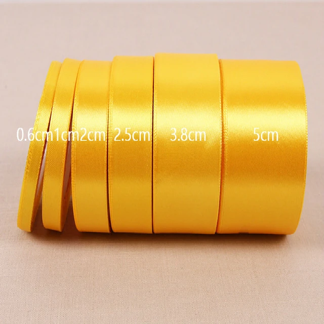 Gold Satin Ribbon 16mm 5/8 Double Faced Golden Satin Ribbon Thin