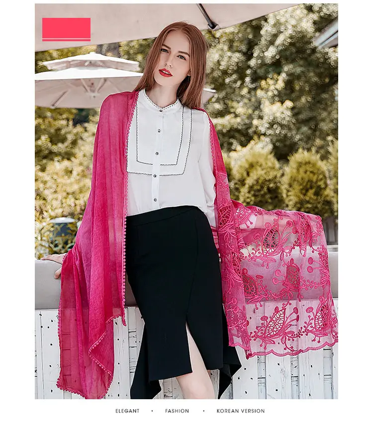women-solid-color-cotton-linen-scarves-with -lace-4
