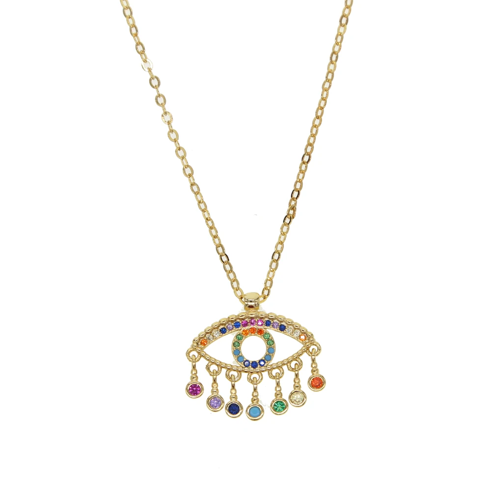Turkish evil eye necklace gold Clearance