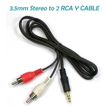 Audio-Line-Cable Cord Speakers-Camera Video-Audio Aux RCA FOR PC DVD TV VCR 1M 2-Rca