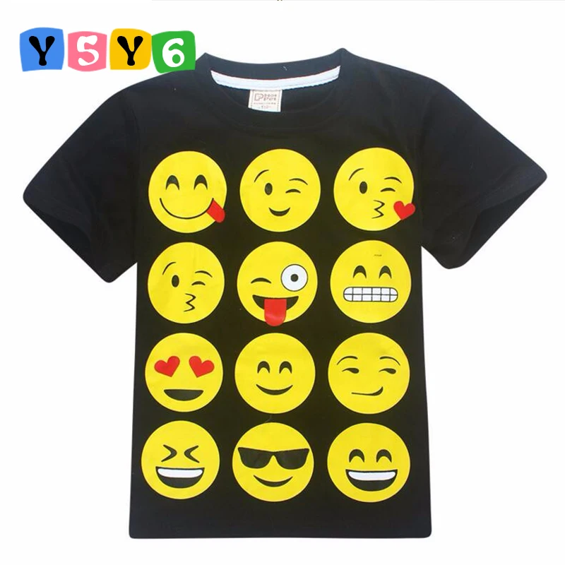 

2018 summer new boy smiling face T-shirt short-sleeved shirt baby leisure cute T-shirt children's summer T-shirt