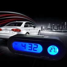 2 в 1 автомобильный комплект, электронные часы, термометр, светодиодный цифровой дисплей, автомобильный инструмент для измерения температуры внутри автомобиля с функцией подсветки