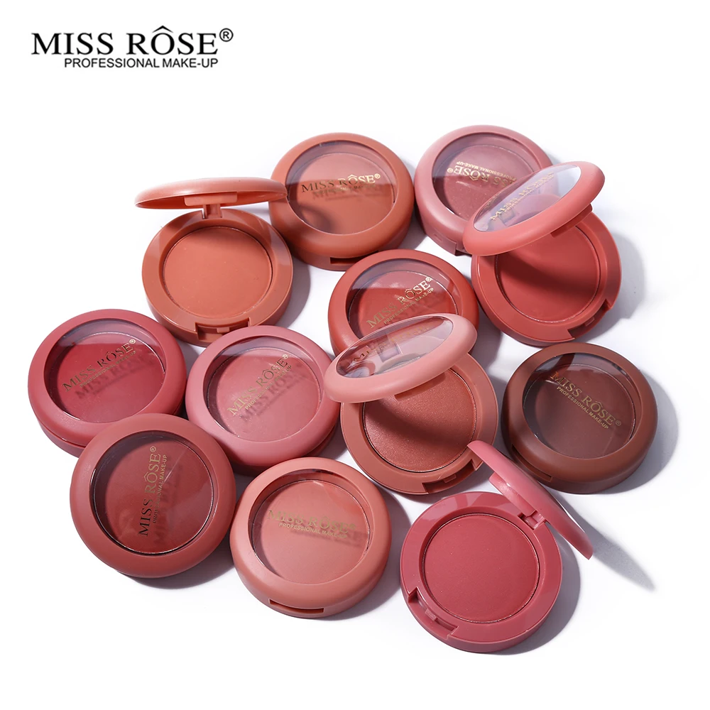 Miss Rose 12 цветов румяна палитра макияж для лица пудра матовый Блестящий бронзер