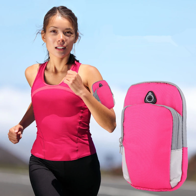 حار بيع الرياضة شنطة جري الركض Gym الشارة حامل الذراع أكياس ل الهواتف المحمولة أقل 6 بوصة مفاتيح حزمة مع سماعة هول