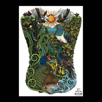 

Waterproof Temporary Tattoo Sticker birds Word forest large whole back tatto Water Transfer Fake Flash tattoos for women man