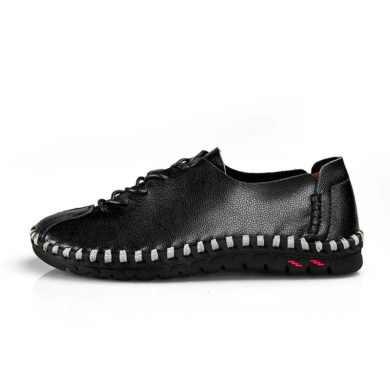 New Arrival Men Flats Casual Leather shoes Hand-sewing Lace-Up Loafers Genuine leather Soft Driving shoes Moccasins 02C New Arrival Men Flats Casual Leather shoes Hand-sewing Lace-Up Loafers Genuine leather Soft Driving shoes Moccasins 02C