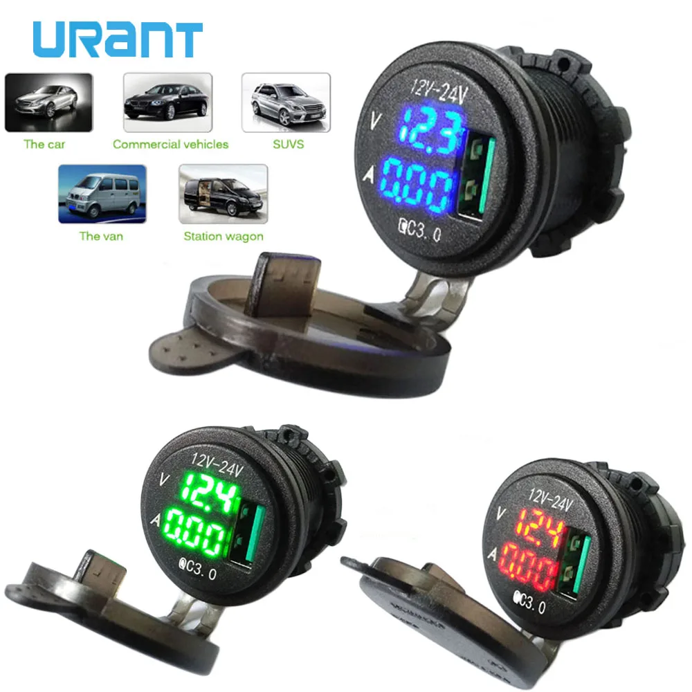 URANT Quick Charge 3.0 USB Charger 5V 3A LED Indicator Socket Car-Charger 12-24V Fast Charging for Cars Boats Motorcycles
URANT Quick Charge 3.0 USB Charger 5V 3A LED Indicator Socket Car-Charger 12-24V Fast Charging for Cars Boats Motorcycles