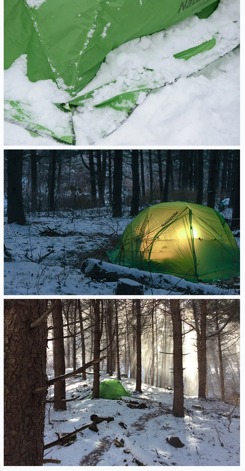 NatureHike 2-х местная палатка Водонепроницаемый Пеший туризм палатка двухслойная палатка с юбкой 4 сезон путешествий палатка для кемпинга