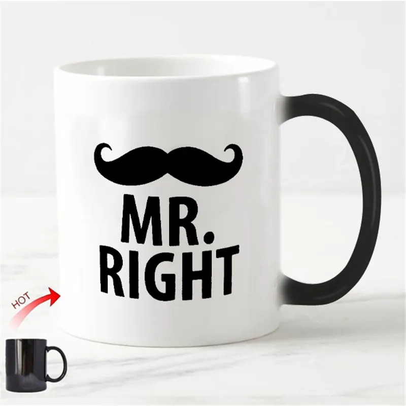 Забавная кружка Mr Mrs Coffee с эффектом обесцвечивания новинка mr. Right Always Пара кружек