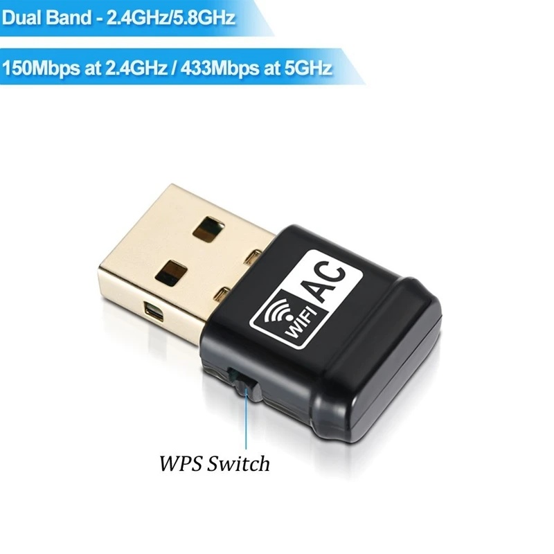 USB Wifi адаптер, AC600Mbps двухдиапазонный 2,4G/5G 802.11ac USB беспроводной адаптер для Windows 10/8. 1/7/XP/Vista Mac OS X 10,4-10,1