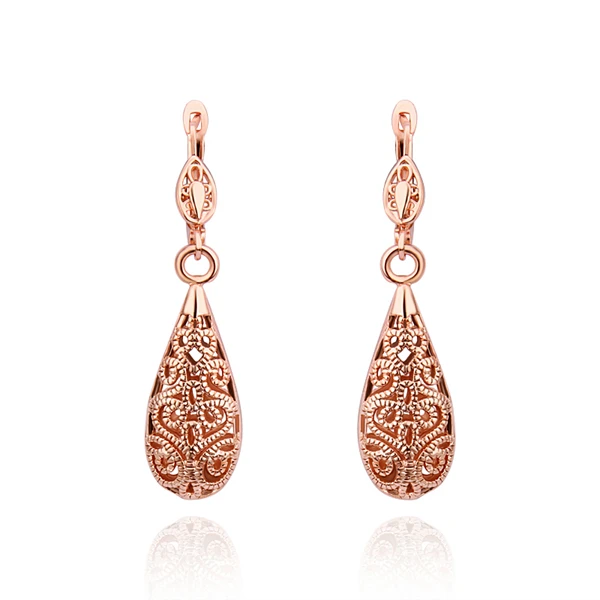 

Brand new 2017 Rose Gold-Color Big Stud Earrings For Women Water Drop Statement Earrings Vintage Earings Fashion Jewelry E016