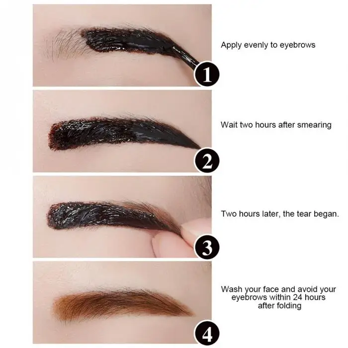 Permanent eyebrow gel black coffee gray peel off eyebrow shadows Eyebrow gel Cosmetics Make-up for women High pigment makeup
