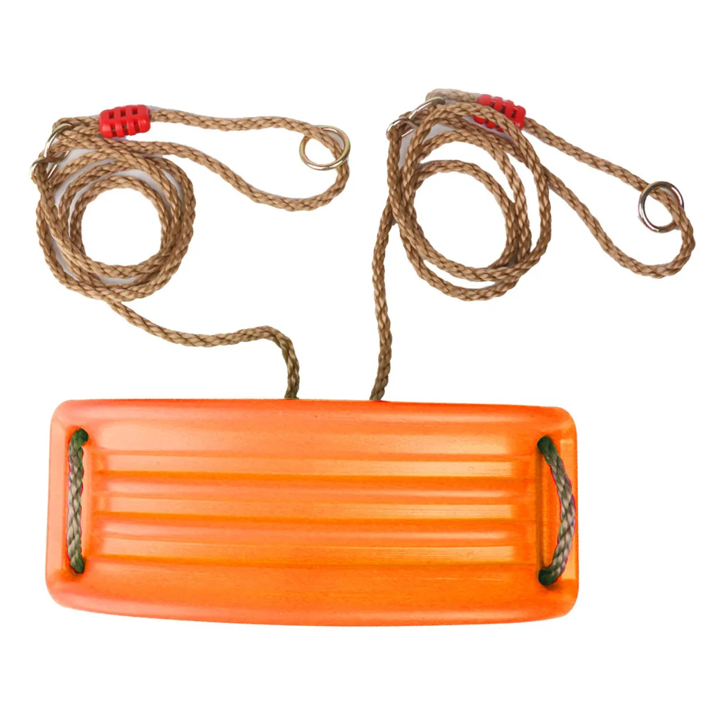 Assento de Balanço Forte com Corda Interno e Externo Ajustável Conjunto Infantil Jardim Parque Diversão Laranja 4 Assento de balanço forte com corda ajustável,