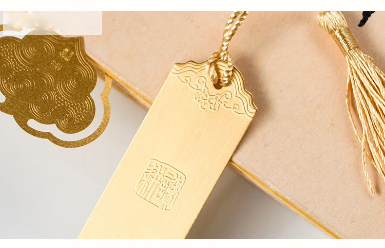 ZEONE восстановление древних Стиль закладки золото латунь закладка с кисточкой кулон сердце любовь форма Творческий канцелярские поставки