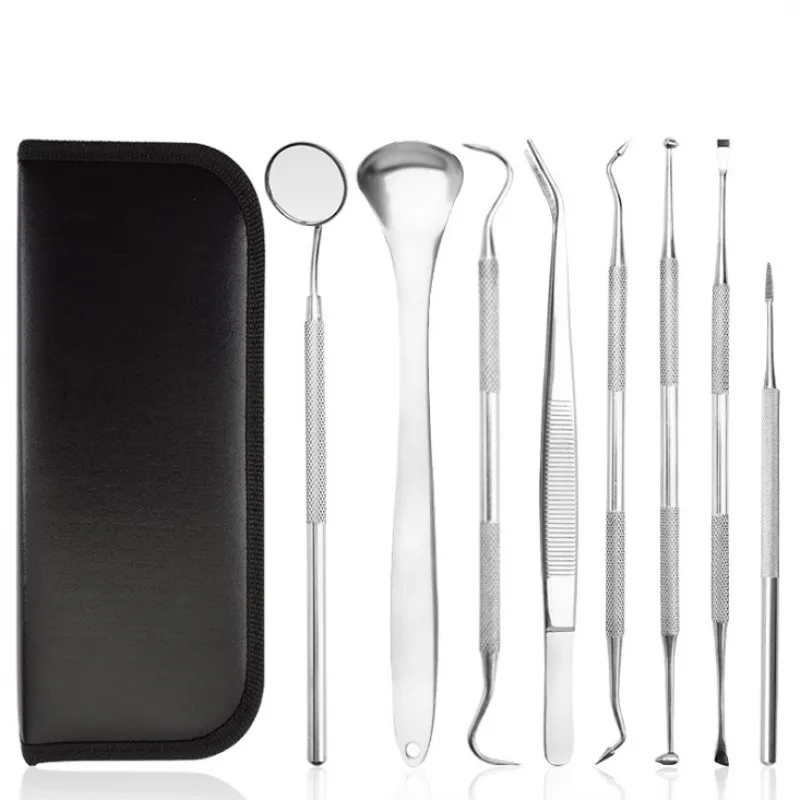 

8 pcs Oral Care Kit Stainless Steel Dentist Set Pet Dental Tool clean tongue remove Tooth stone Periodontal file Resin filler