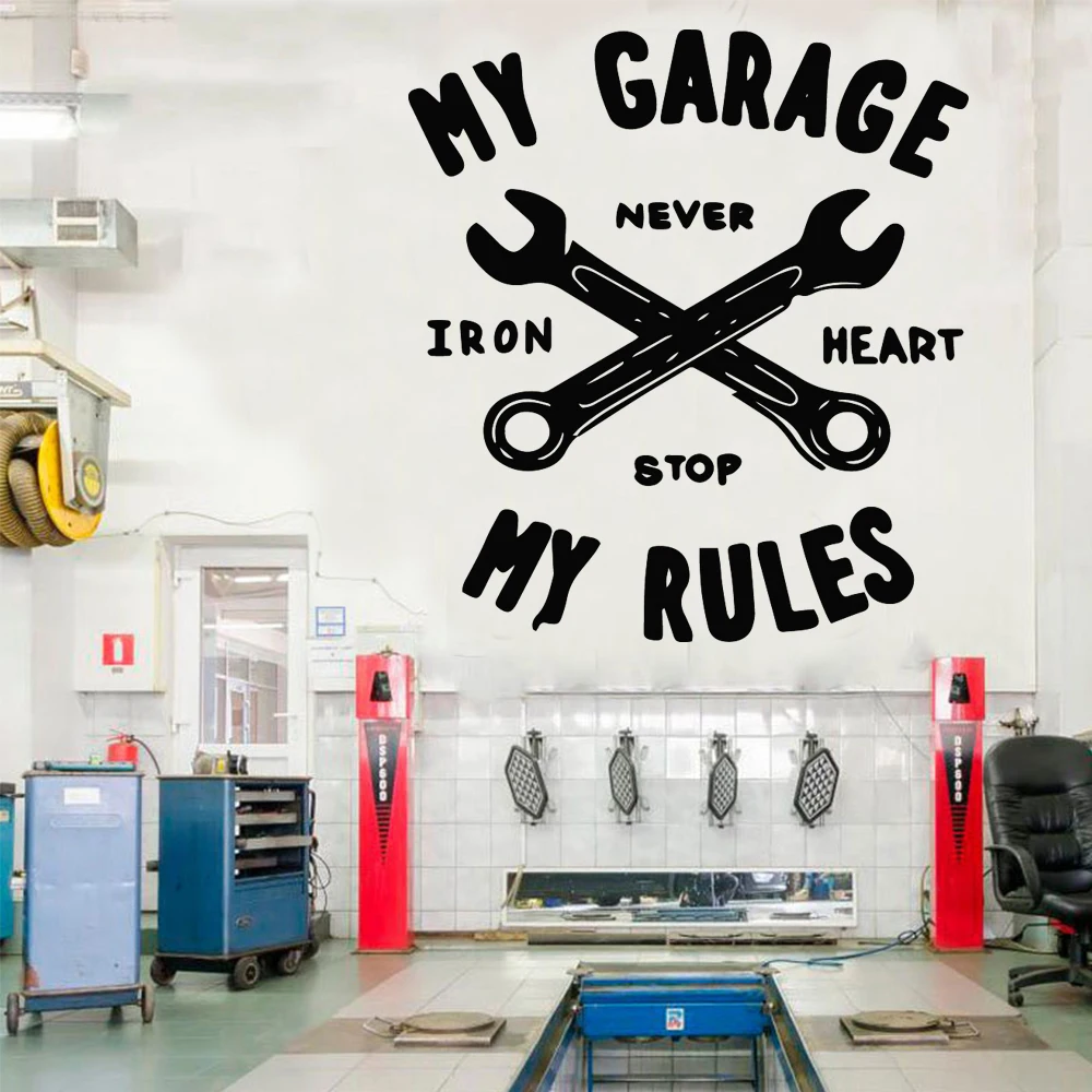Personalized My garage Wall Stickers Personalized Creative For Car Repair Room Decor Accessories Commercial Wallproof Mural