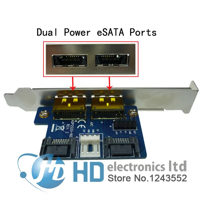 Dual Power over esata (eSATA + USB) to Dual SATA adapter,2 SATA to 2 ...