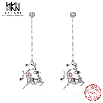 

Exquisite Sika Deer Drop Earring Crystal From Swarovski 925 Sterling Silver Fine Jewelry Fashion Dangle Earring Anniversary Gift