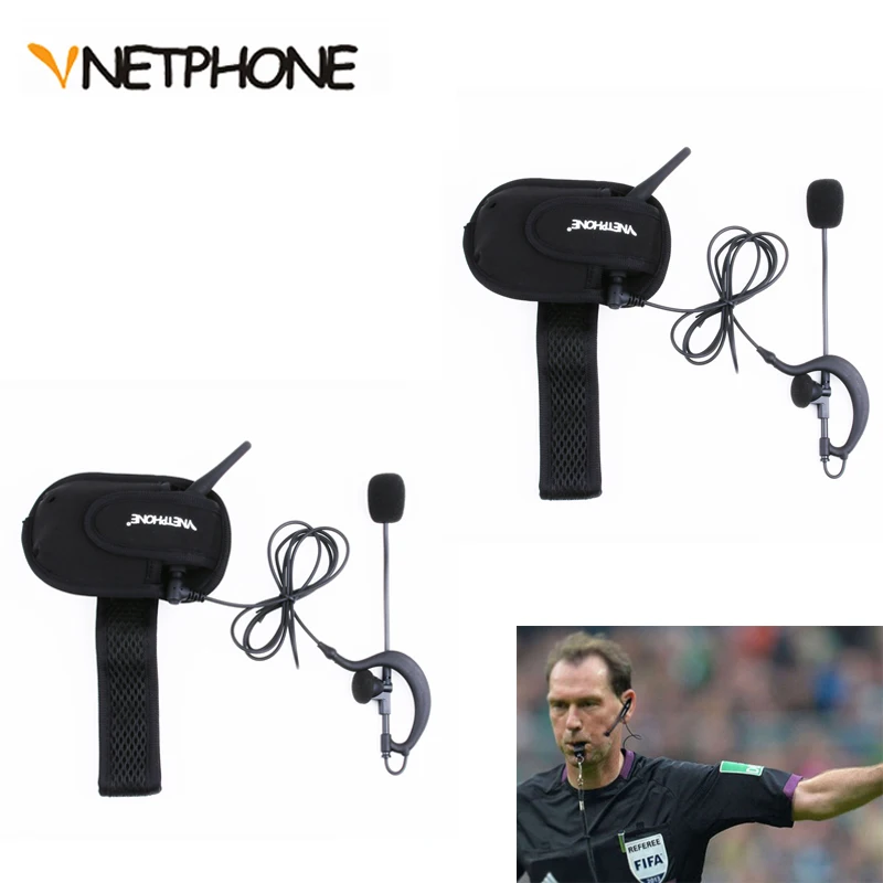 

Vnetphone V6C 1200M Real Time Full Duplex Bluetooth Intercom Headset Soccer Referee Headsets BT Interphones 2Users Talk Max 6Use