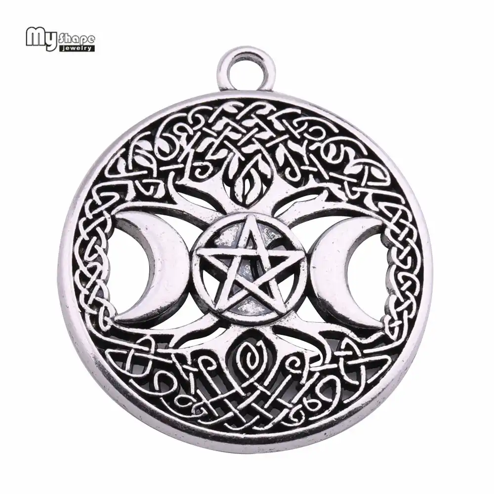 Árbol de la vida Amuleto//Colgante Tibetano Plata Antigua 23 X 26mm 10 encantos Accesorio