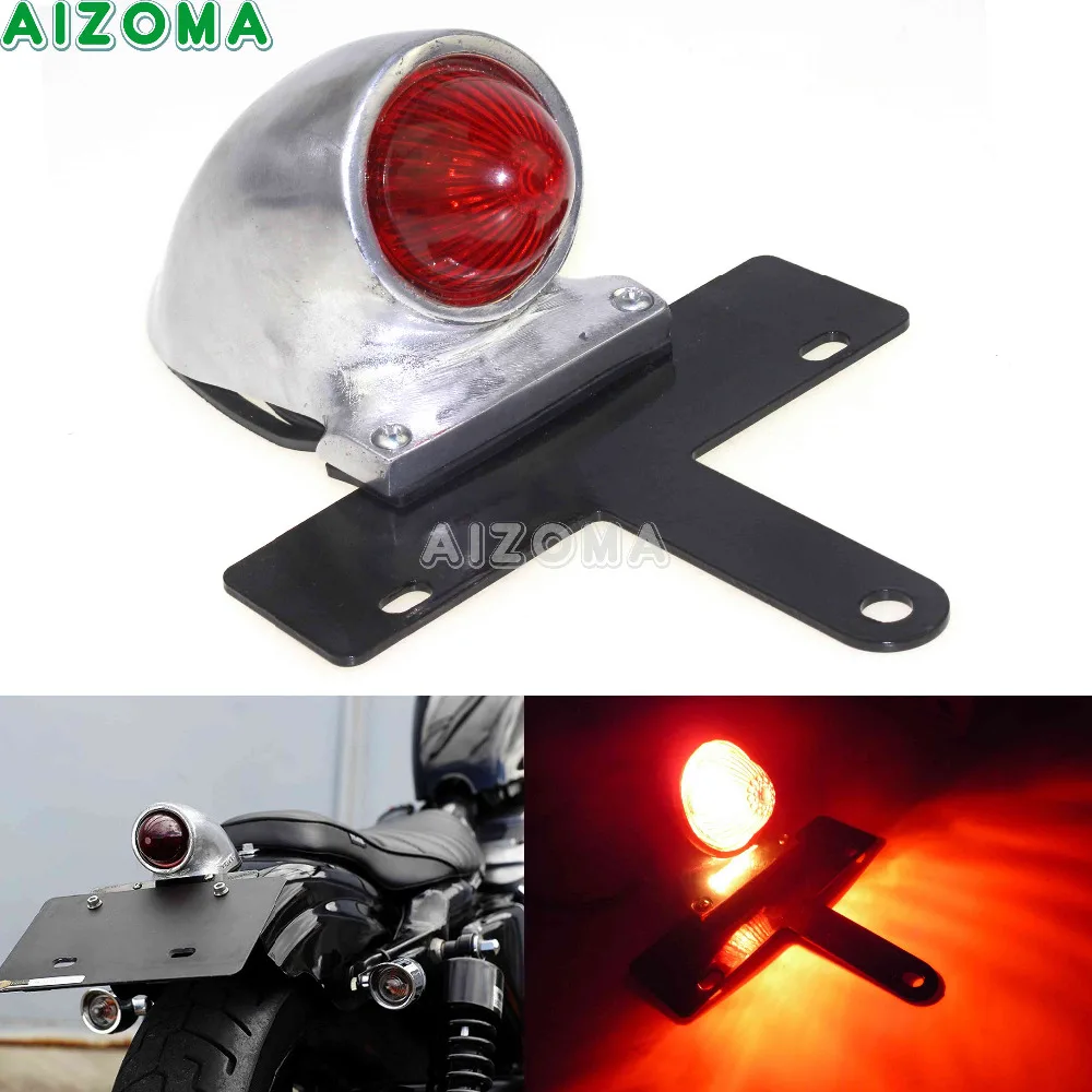 Universal Tail Lamp LED With Number Plate Bracket Ideal For Chopper Bobbers 