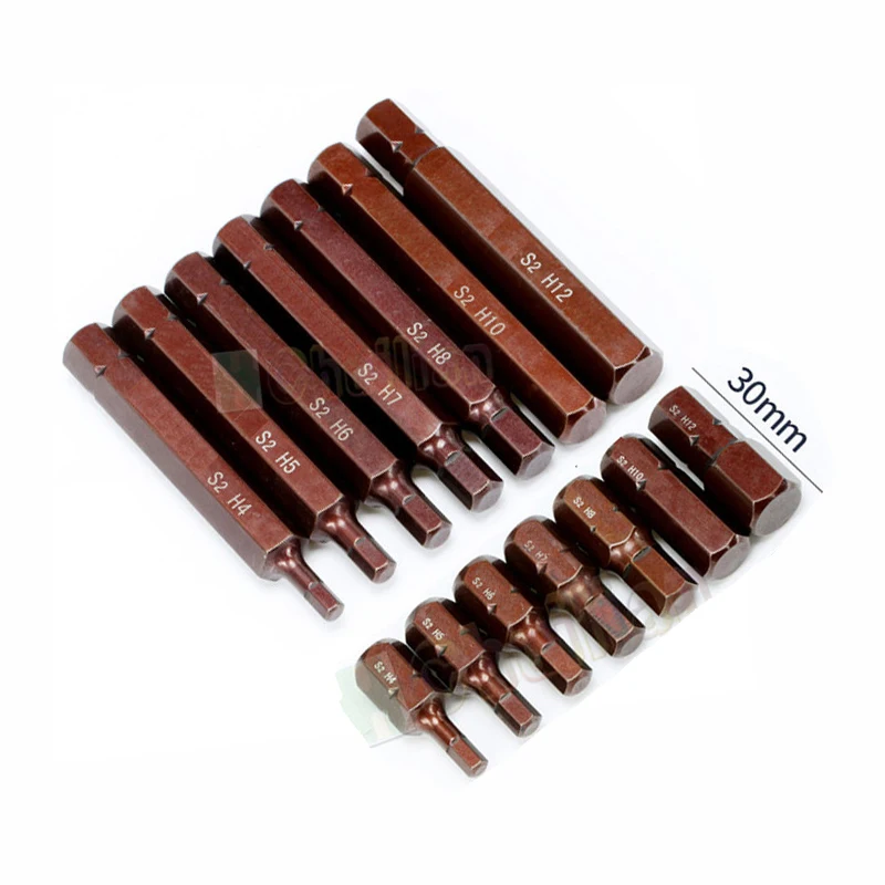 

10mm 8/3 shank Hexagon Socket Wrench Adapter Set Car Hand Tools Repair Kit S2 Alloy Steel Bits H4 H5 H6 H7 H8 H10 H12