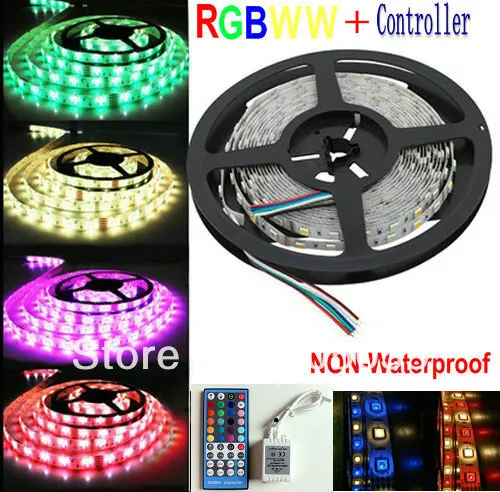 5 м RGBWW SMD5050 гибкая светодиодная лента осветительная веревка 360LED RGB + теплый белый