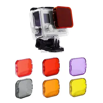 

Exempt postage + tracking Gopro Hero 3+ Diving Filter Waterproof Case Lens Filter Diving Lens Cap Photography Color Correction
