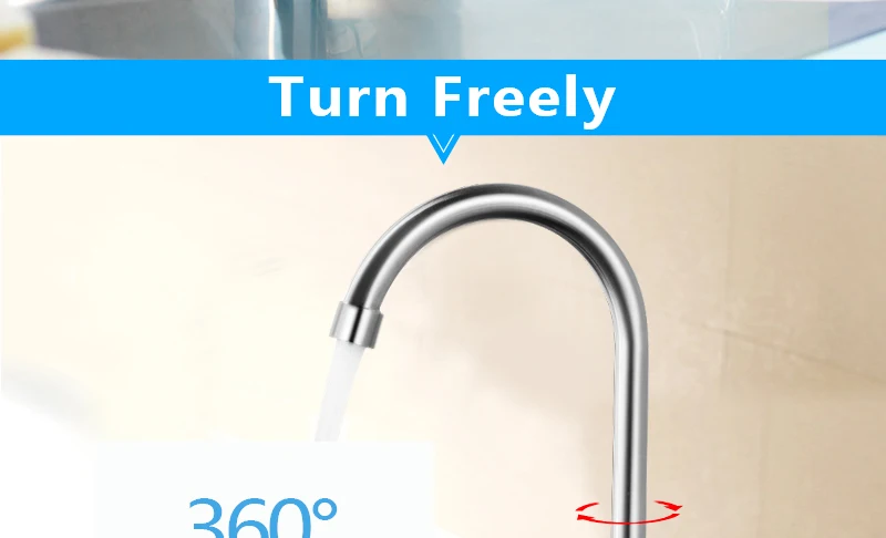 DCAN Easy Install Kitchen Faucet Deck Mount Vertical Cold Water Faucet Single Handle One Hole 360 Degree Rotatable Sink Faucets (3)