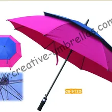 По морю, 14 мм Вал из стекловолокна и ребра, автоматический открытый Гольф зонтик, ветрозащитный, анти-Thunderbolt, башня формы